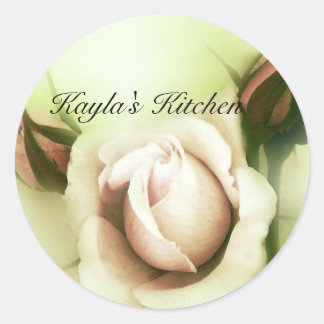 kaum rosa Rosen1 Runder Aufkleber
