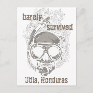 kaum überlebt Utila Honduras Skull Dive Postkarte
