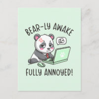 Kaum wach - Voll genervt - Bürohumor mit Panda