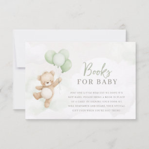 Kaum warten Baby-Party Salbei-Bär Bücher für Baby Einladung