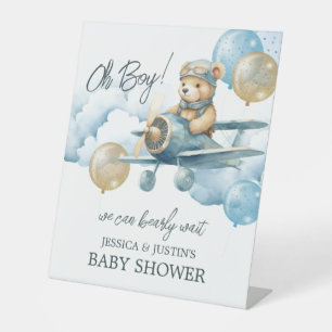 Kaum warten Flugzeug Baby Shower Willkommensschild Sockelschild
