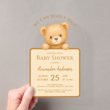 Kaum warten süßer brauner Teddybär Baby Shower