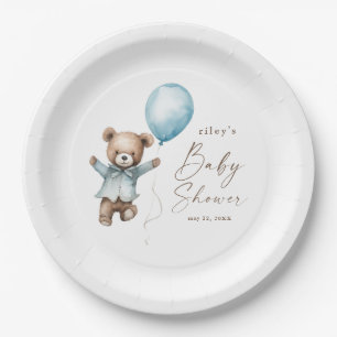 Kaum warten Teddys Bären Jungen Babyparty Pappteller
