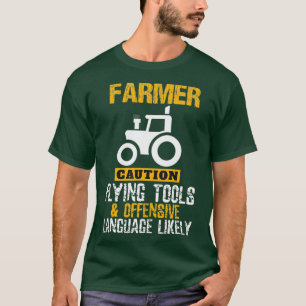 Kaution Flieger Tool Funny Bauer Farm Männer Vater T-Shirt