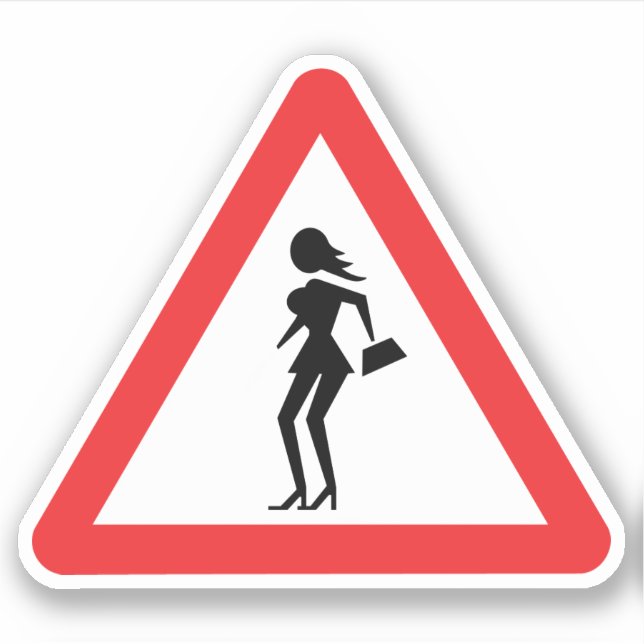 Kautionsprostitut (Attenzione Prostitute) Aufkleber (Vorderseite)