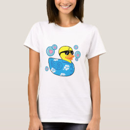 Kautschuk-Ducky im hawaiianischen Shirt mit Blasen