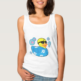 Kautschuk-Ducky im hawaiianischen Shirt mit Blasen