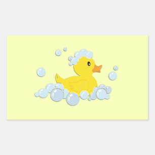 Kautschuk-Ducky in Blasen Rechteckiger Aufkleber