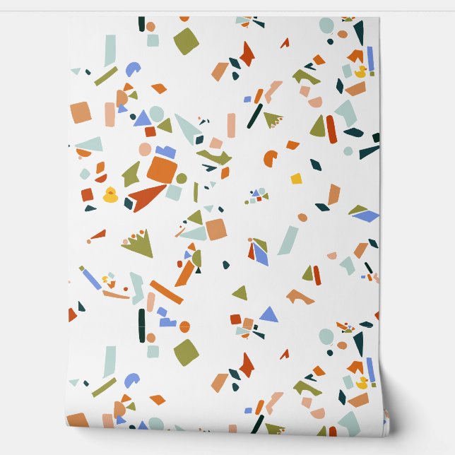Kautschukente Modernes Illustriertes Terrazzo-Must Tapete (Abrollen)
