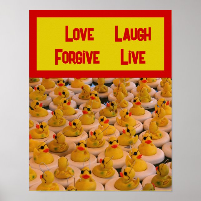 Kautschukköpfe Inspiration Liebe Laugh Live Poster (Vorne)