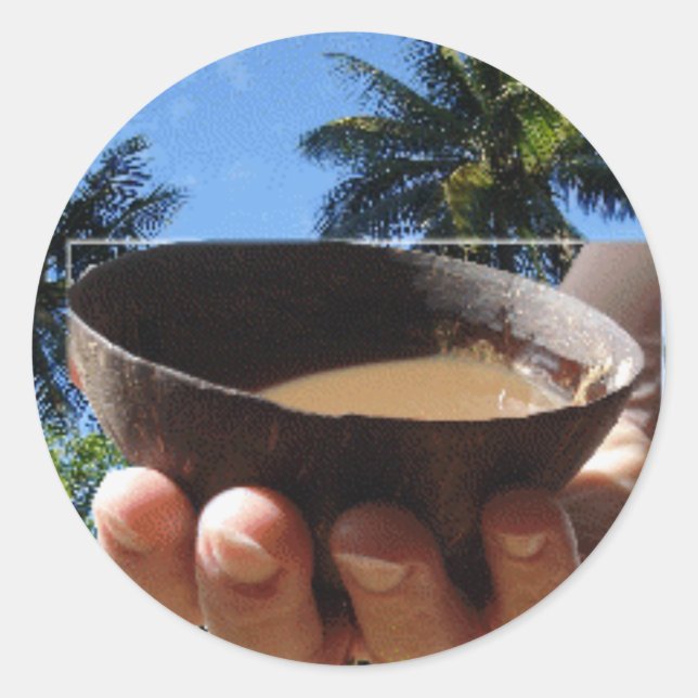 Kava Muschel Runder Aufkleber (Vorderseite)