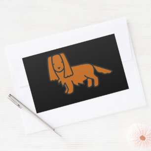 Kavalier King charles spaniel ruby Cartoon Aufkleb Rechteckiger Aufkleber
