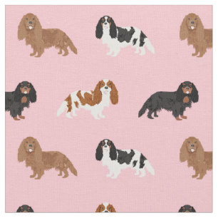 Kavalier König Charles Spaniel rosa Stoff