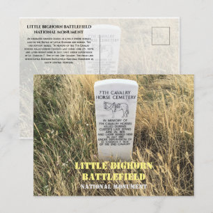 Kavallerie Pferde Bestattungsmarke, Little Bighorn Postkarte