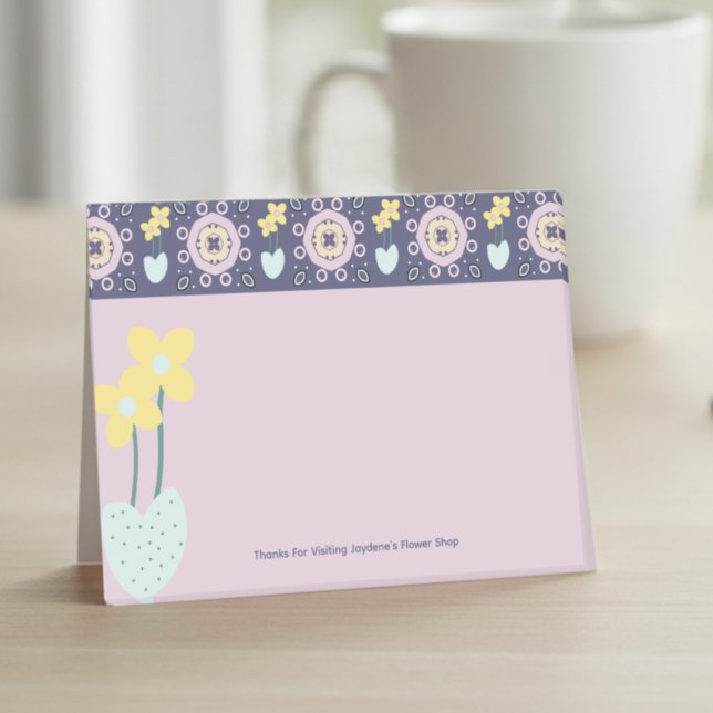 Kawaai Pastel Flowers Post-it Klebezettel (Adorable kawaii post it notes with a custom message at the bottom. Home or work.)