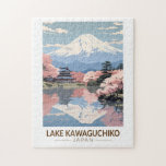 Kawaguchiko - Japan Reisen Vintag<br><div class="desc">Der Kawaguchiko-See Vektorgrafik Design. Der Kawaguchiko-See ist ein See in Fujikawaguchiko,  Präfektur Yamanashi,  Japan. Es ist die zweitgrößte der Fuji-Fünf-Seen.</div>