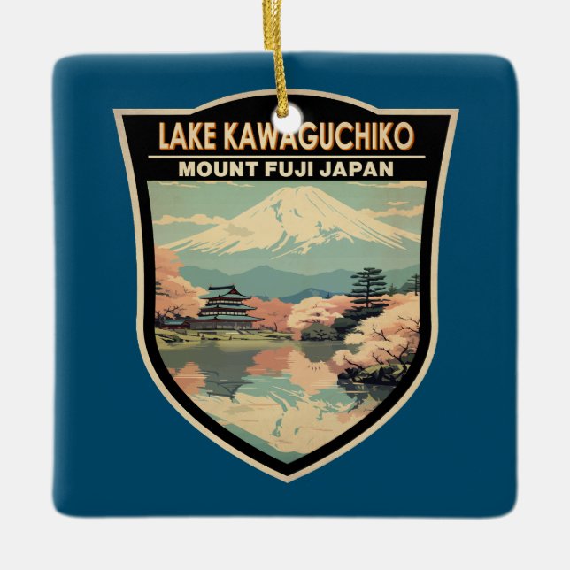 Kawaguchiko - Japan Reisen Vintag Keramikornament (Vorderseite)