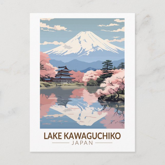 Kawaguchiko - Japan Reisen Vintag Postkarte (Vorderseite)