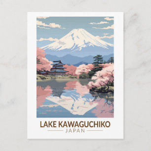 Kawaguchisee Japan Reise Kunst Vintage Postkarte