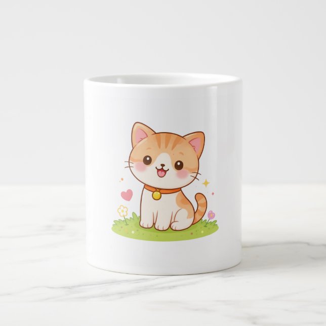 Kawai cat mug Jumbo-Tasse (Vorderseite)