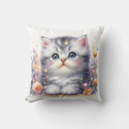 Kawai Cat Watercolor Kissen