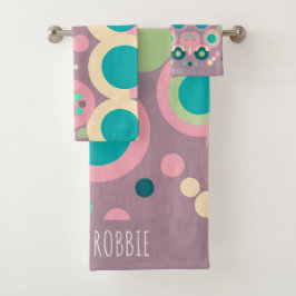 Kawai Circle Pink Marine Isometrie Muster Badhandtuch Set