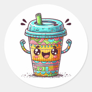 Kawai Kaffee Runder Aufkleber