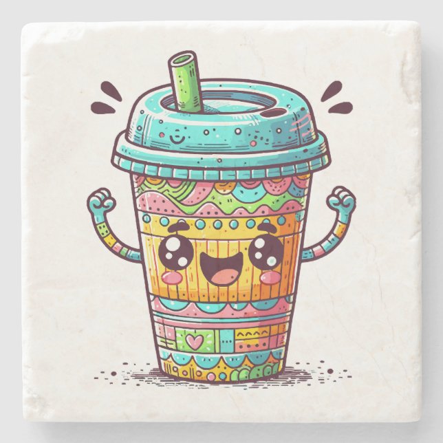 Kawai Kaffee Steinuntersetzer (Vorderseite)