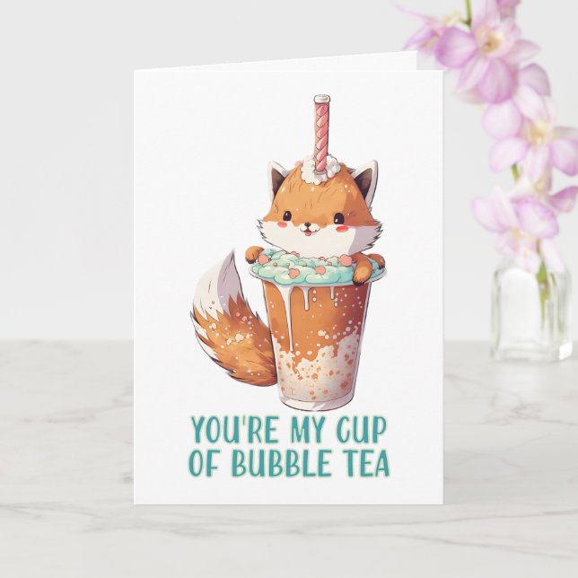 Kawai niedlicher Babyfuchs bist du meine Tasse Sch Karte (Orchidee)