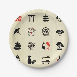 Kawai niedlicher Spaß der multi Farbasiatischen Pappteller