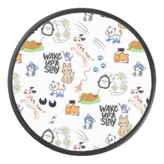 Kawai Pet Lover Niedliches nahtloses Muster Eishockey Puck