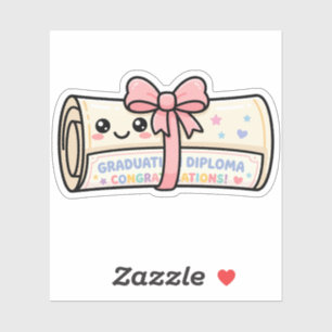 Kawaii Abschlussdiplom-Schriftrolle Band Cute Aufkleber