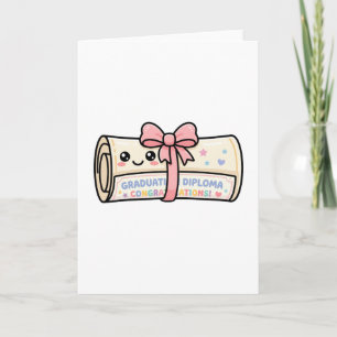 Kawaii Abschlussdiplom-Schriftrolle Band Cute Karte