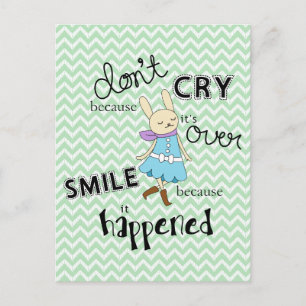 Kawaii Adorable Bunny Cartoon Inspiration Zitat Postkarte