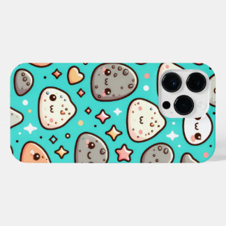 Kawaii Aesthetic iPhone Case – Teal Background 14 Pro Max Hülle