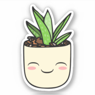 Kawaii Aloe Autocollant de Dessin Animé