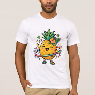Kawaii-Ananas-Hula-Hoop-Süßer-tropischer-Aufkleber T-Shirt