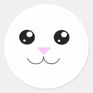 Kawaii Animal Face Runder Aufkleber