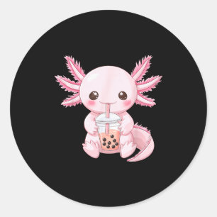 Kawaii Anime Axolotl Boba Runder Aufkleber