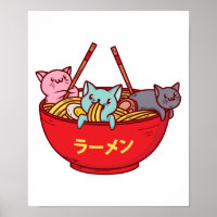 Kawaii Anime Cat Funny Adorable Japanisch Ramen