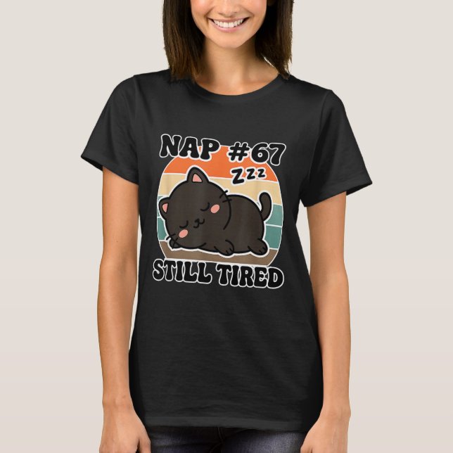 Kawaii Anime Cat Nap 67 Quote 6 7 Meme Graphic Tee (Vorderseite)