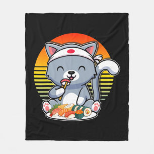 Kawaii Anime Cat Otaku Japanisch Sushi Gift Girls Fleecedecke