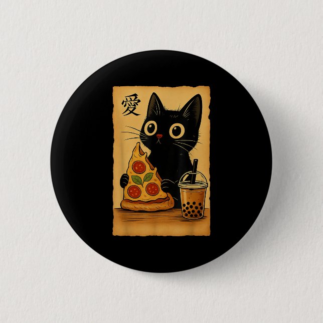 Kawaii Anime Cat Zza Teatro Sociale Zza Button (Vorderseite)