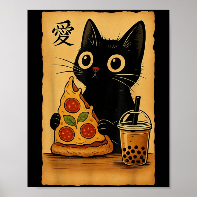 Kawaii Anime Cat Zza Teatro Sociale Zza Poster (Vorne)