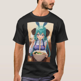 Kawaii Anime Elephant Girl aß Ramen T-Shirt