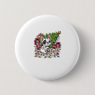 Kawaii Anime Frenchie Christmas Funny Dog Button