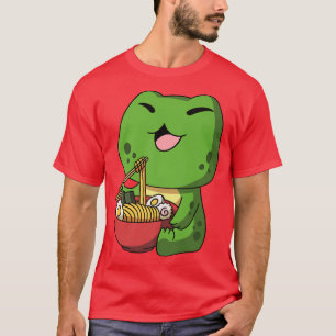 Kawaii Anime Frog Asian Noodles Japanisches Ramen  T-Shirt