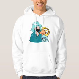 Kawaii Anime Frühstück – Maskiertes Mädchen & Bär Hoodie