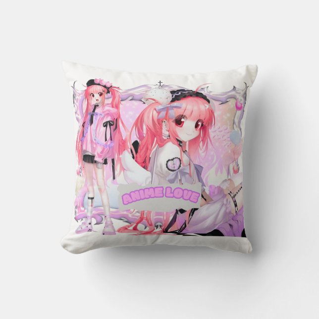 Kawaii Anime Girl Pillow Kissen (Vorderseite)