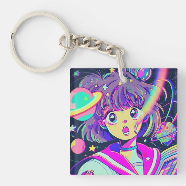Kawaii Anime Girl Schlüsselanhänger (Vorderseite)